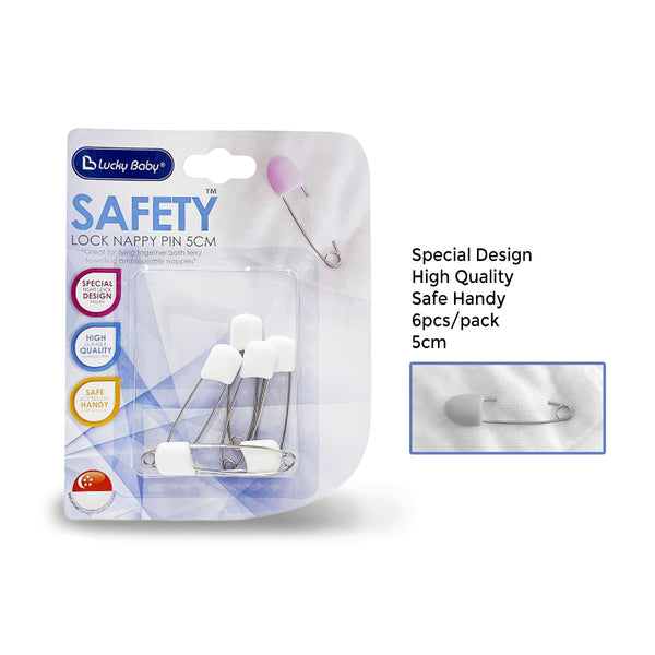 Lucky Baby Safety™ Lock Nappy Pins (5cm) (Bundle of 2)