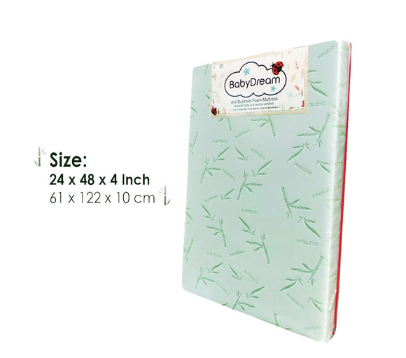Babydreams Baby Mattress High Density/Anti-Dust Mite/Anti-Bacterial Bamboo Covered Foam Mattress(BabyCot/Playpen)
