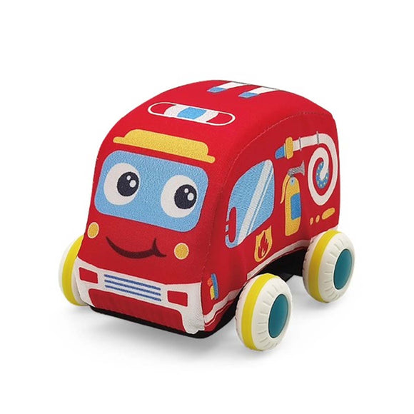 Lucky Baby Soft Pull Back Vehicle Set (4pcs + Storage bag)