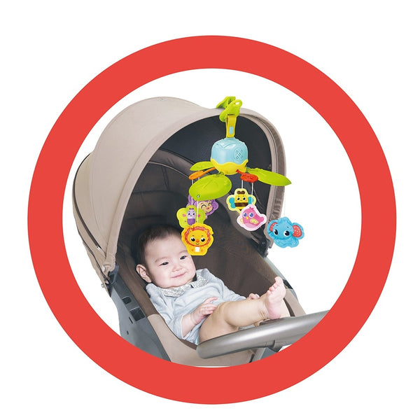 Lucky Baby 2in1 Soft & Portable Musical Mobile (Use for Playpen, Crib & Clip at Stroller Canopy) (Promo)
