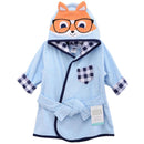 Hudson Baby Animal Face Hooded Bath Robe - Blue Fox-2