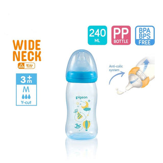 Buy 240ml-blue Pigeon Softouch Peristaltic Plus Clear PP Bottle (160ml/240ml)