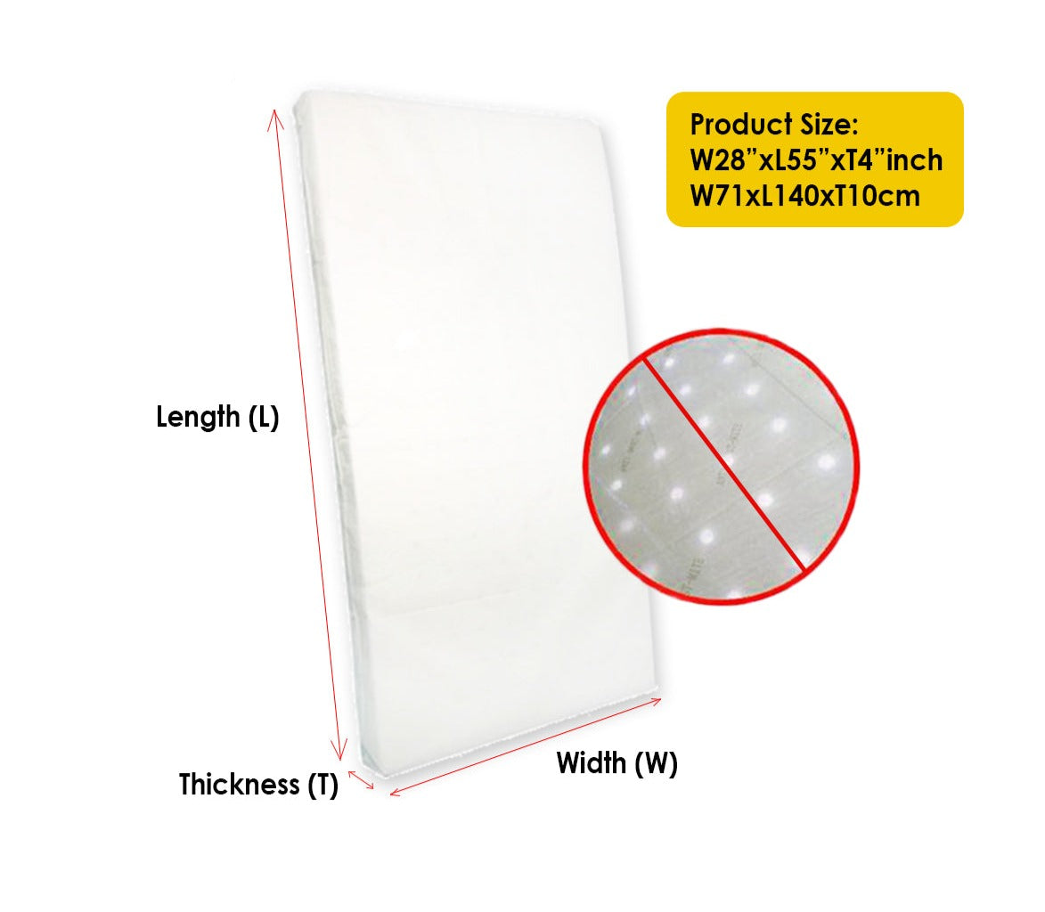 Babydreams Antidustmite Mattress w/holes - 28x56x4inch