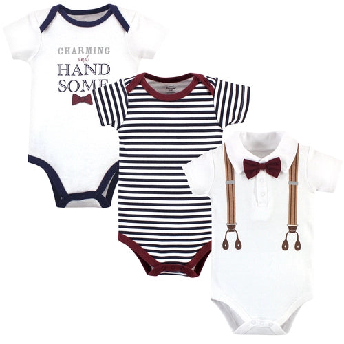 Hudson Baby 3pcs Bodysuit Short Sleeve Set (0-3m/3-6m/6-9m/9-12m)