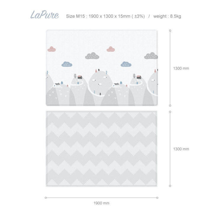 Parklon Lapure Playmat Happy Way Zig Zag Block (1900 x 1300 x 15mm) (M15) - 0