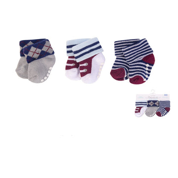 Hudson Baby 3pcs Non-skid Baby Terry Socks - 0