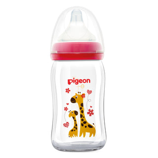 Pigeon SofTouch™ Wide Neck Glass Nursing Bottle Animal - Bee/ Giraffe (160/240ml) (Promo)