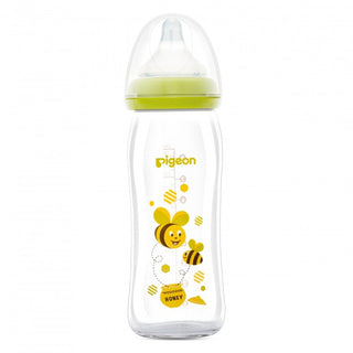 Buy bee-240ml Pigeon SofTouch™ Wide Neck Glass Nursing Bottle Animal - Bee/ Giraffe (160/240ml) (Promo)