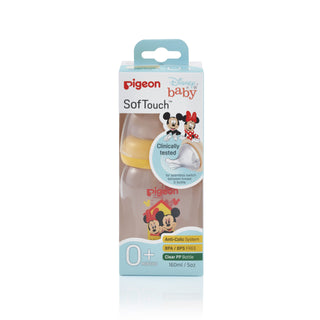Pigeon Softouch Clear PP Bottle - Mickey & Minnie 160ml/240ml (Promo)