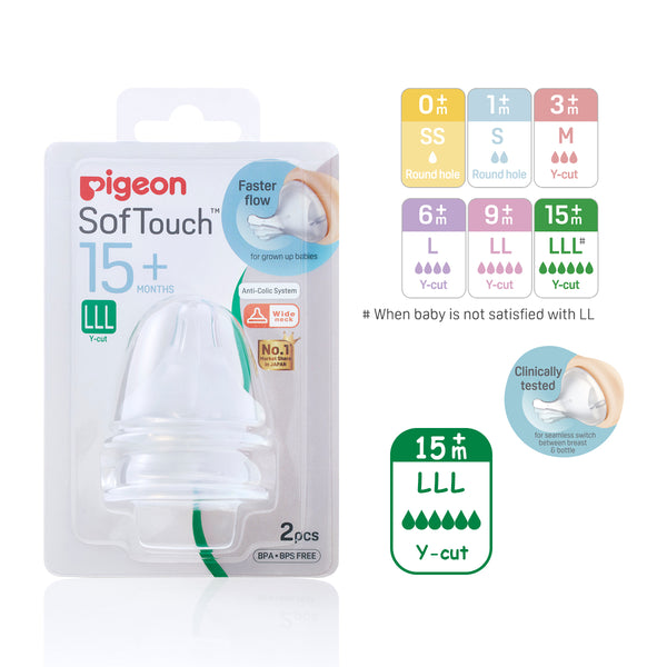 Pigeon SofTouch Peristaltic PLUS Wide-Neck Nipple (Promo)