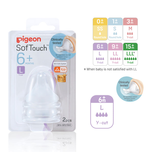 Pigeon SofTouch Peristaltic PLUS Wide-Neck Nipple (Promo)