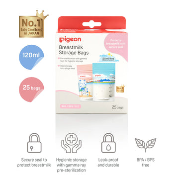 Pigeon Breastmilk Storage Bags Holidays 120ml (25 Bags/Box) - 0