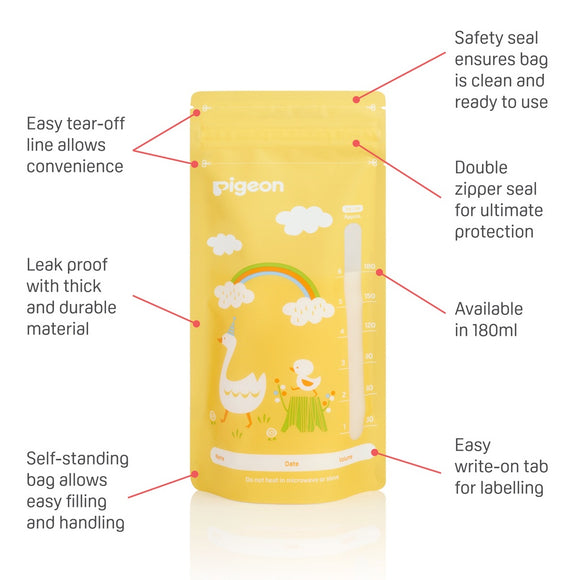 Pigeon Breastmilk Storage Bags Animals 180ml (25Bags/Box)