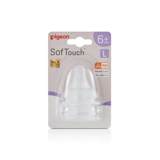 Buy l-6-months [NEW] Pigeon SofTouch™ Wide Neck Nipple