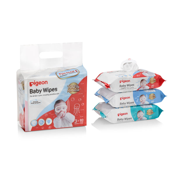 Pigeon Baby Wipes 100% Pure Water 80s Collection (Promo)