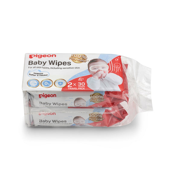 Pigeon Baby Wipes 100% Pure Water 30 Sheetsv (2in1 pack)