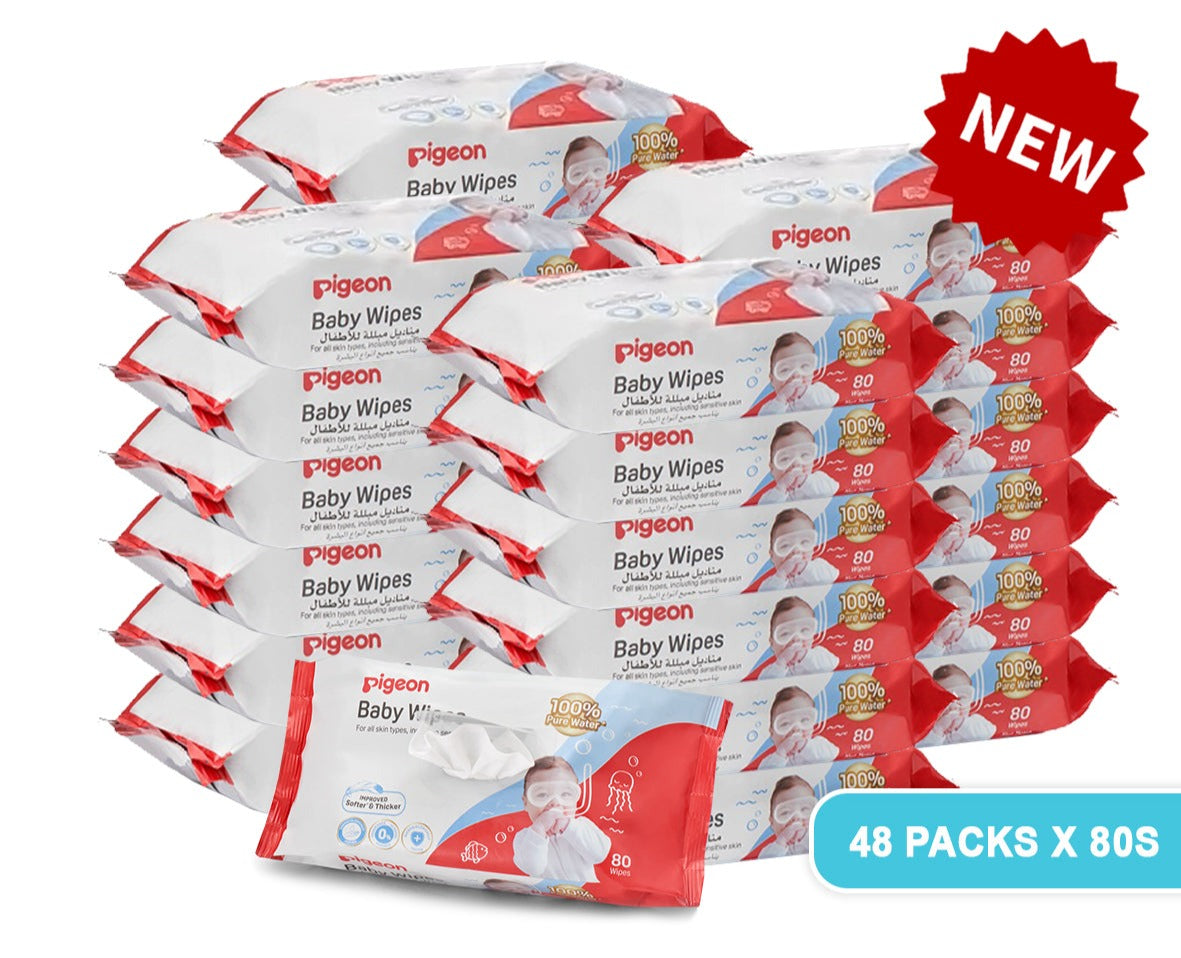 Pigeon Baby Wet Wipes 100% Pure Water 80s (Promo)