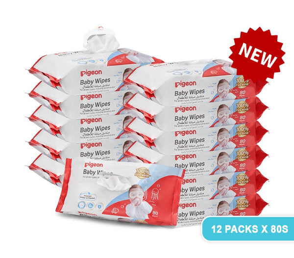 Pigeon Bundle Baby Wipes (12 Packs) and Cotton Balls (10 Packs) (Promo)
