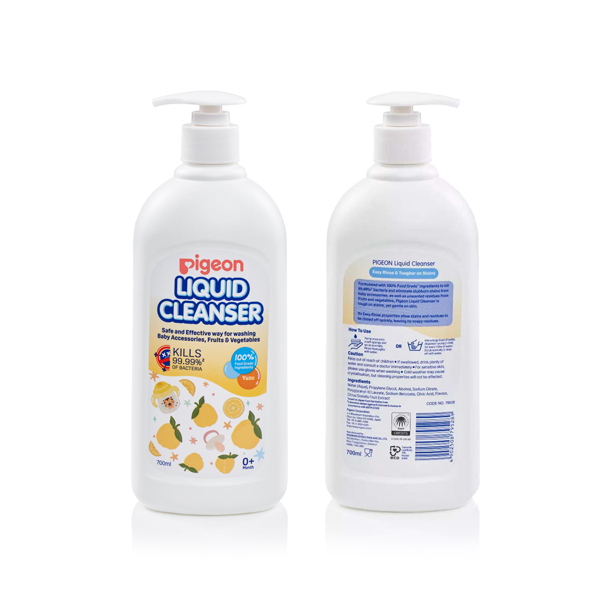 Pigeon 100% Food Grade Bottle Liquid Cleanser Yuzu Collection (700ml)