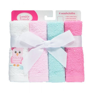 Luvable Friends 4pcs Washcloths (Woven Terry)