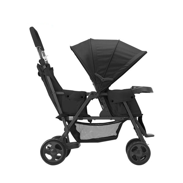 Joovy Caboose Too Graphite Sit and Stand Stroller Tandem Double Stroller - Black