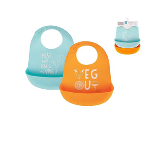 Hudson Baby 2pcs Silicone Bibs