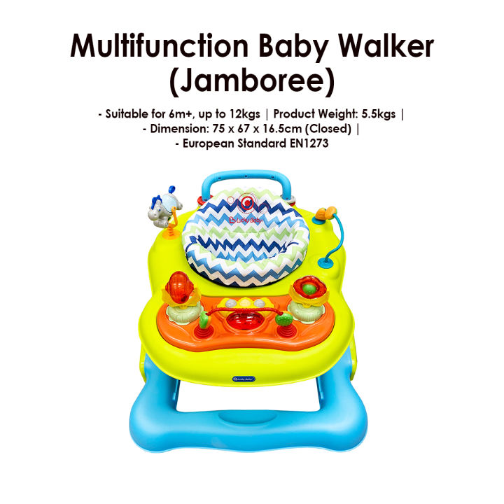 Lucky Baby Jamboree 5 in 1 Multifunction Baby Walker/Pusher/Rocker/Foot Board/Activity Centre - 0