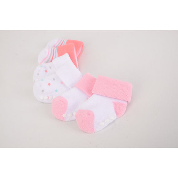 Luvable Friends 3pcs Baby Terry Socks With Non-Skid