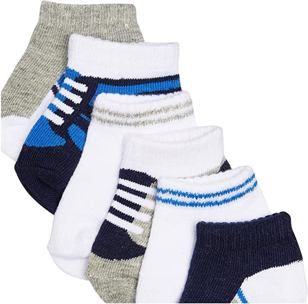 Luvable Friends 6 Pairs Baby No Show Socks (0-24m)