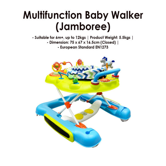 Lucky Baby Jamboree 5 in 1 Multifunction Baby Walker/Pusher/Rocker/Foot Board/Activity Centre