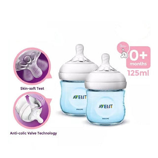 Philips Avent Natural Baby Bottle Twin Pack 125ml - Blue (Promo)
