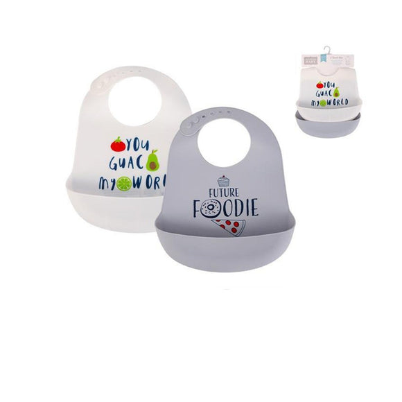 Hudson Baby 2pcs Silicone Bibs