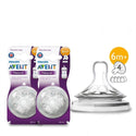 Philips Avent Natural Teat 4 Holes Fast Flow 6Months - Bundle of 2 (Promo)
