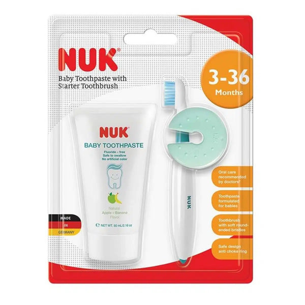 NUK Baby Toothpaste With Starter Toothbrush (Natural Apple & Banana Flavor)
