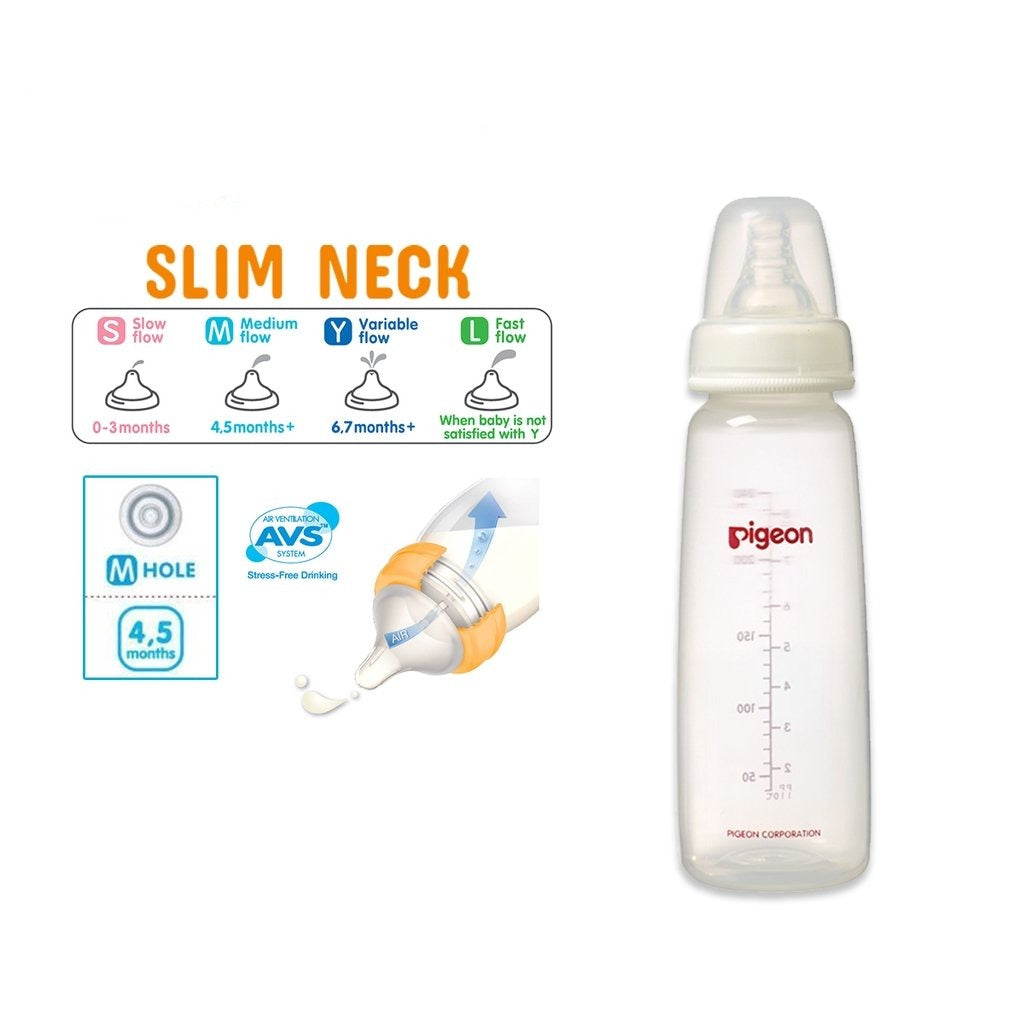 Pigeon Slim-Neck Nursing Bottle PP 240ml - 0