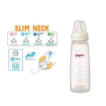 Pigeon Slim-Neck Nursing Bottle PP 240ml - 0