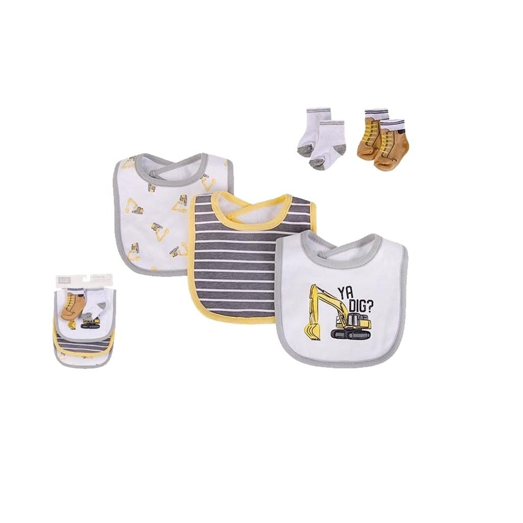 Hudson Baby 5pcs Bib & Socks Set
