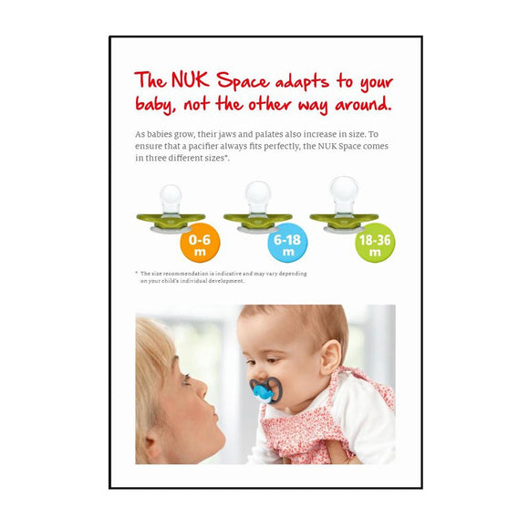 NUK Space Silicone Soother Pacifier (0-6/6-18/18-36 Months)