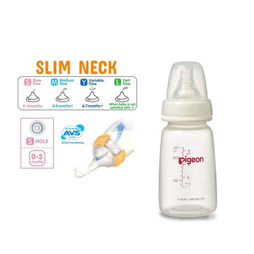Pigeon Slim-Neck Nursing Bottle PP - 120ml - 0