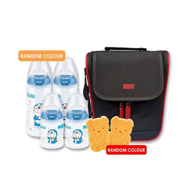 NUK Doraemon Limited Edition Premium Choice Bottles 0-6m Bundle with Cooler Bag (Promo)