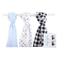 Hudson Baby 3pcs Muslin Swaddle Blanket