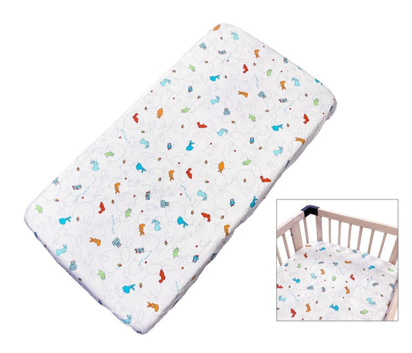My Bunny Friend Fitted Sheet For Baby Mattress (Bunny Party) (71x132cm)