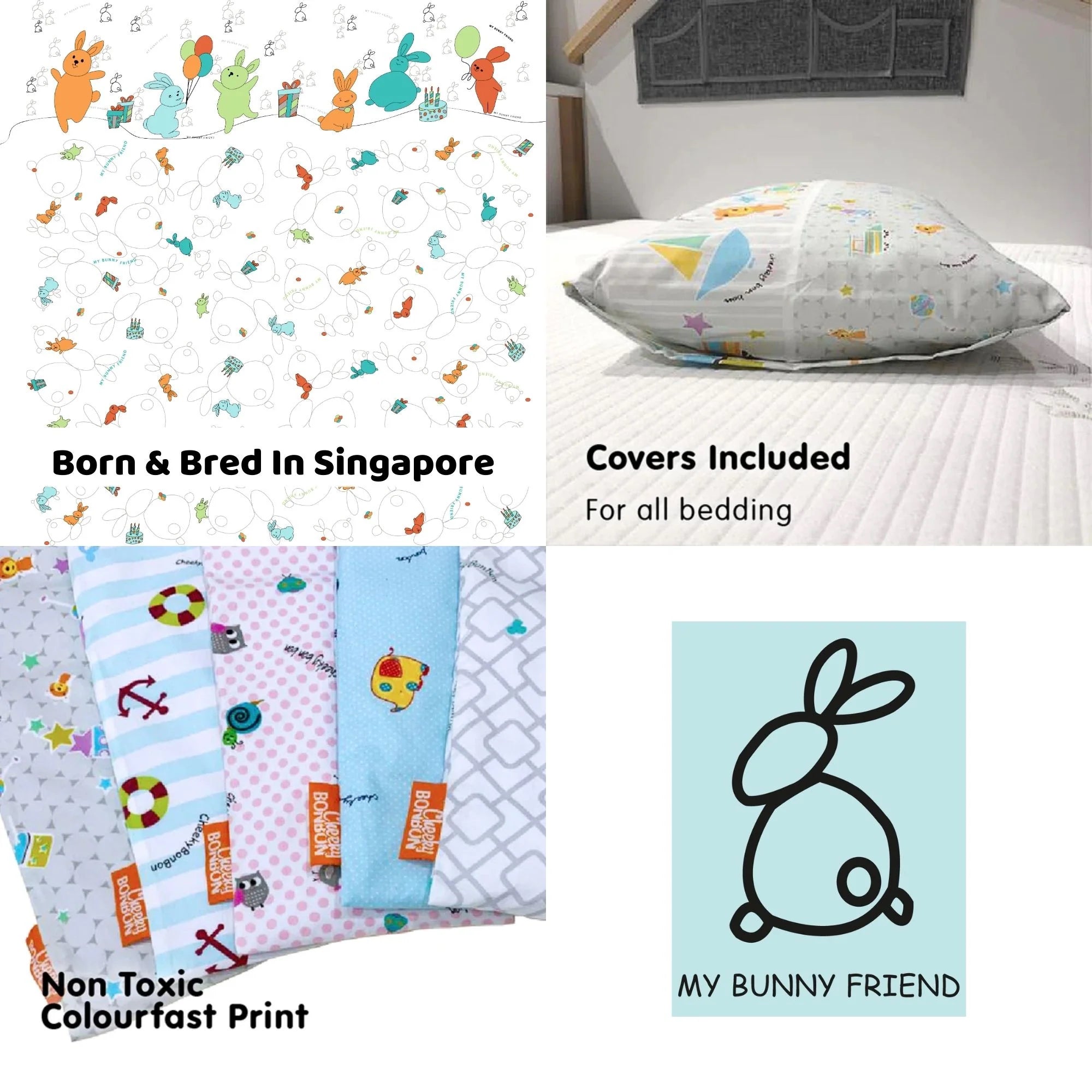 My Bunny Friend Baby Bolster (Bunny Party)(Size S/LL/J)