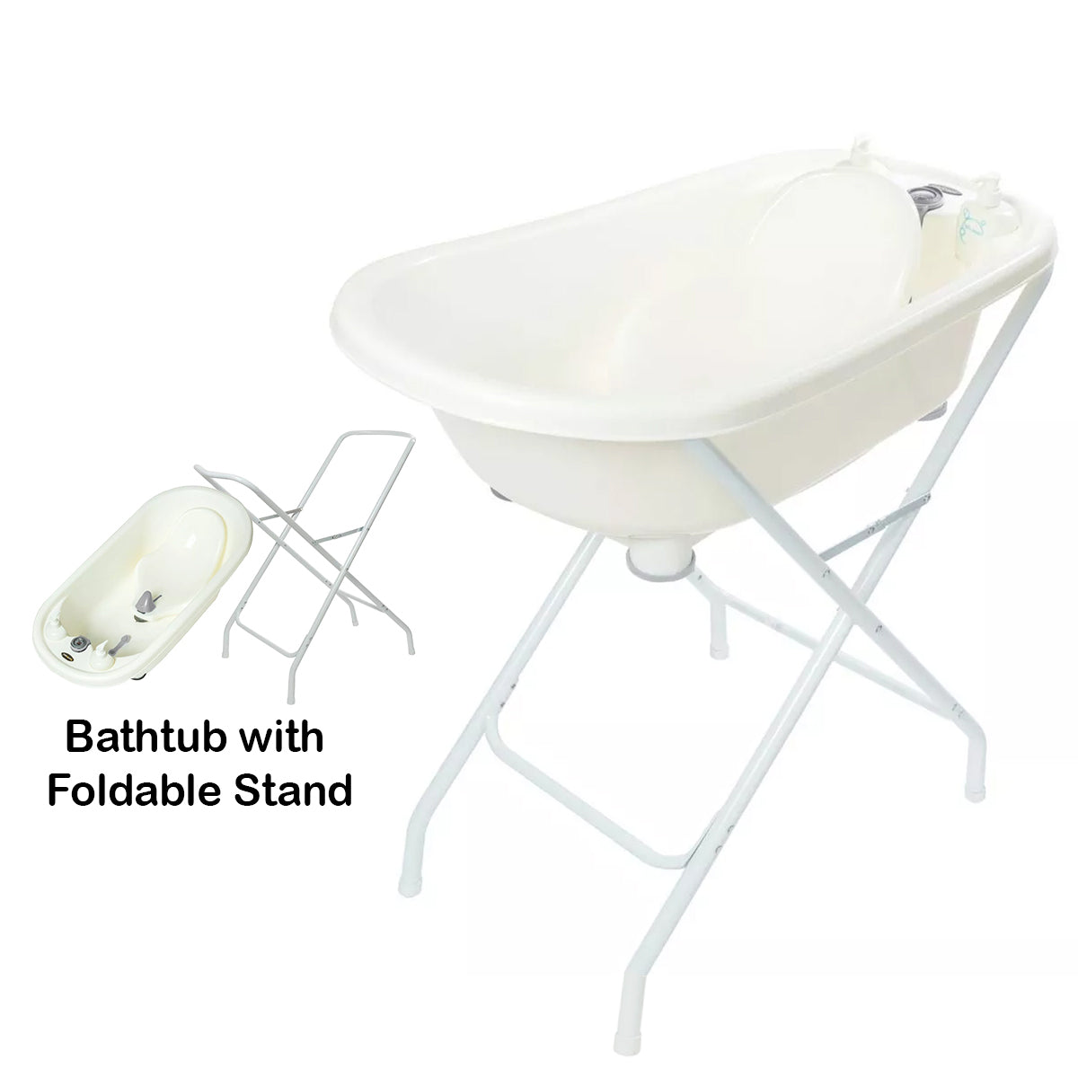 Bonbijou Premium Bath Tub With Stand & Thermometer (Grey) - 0