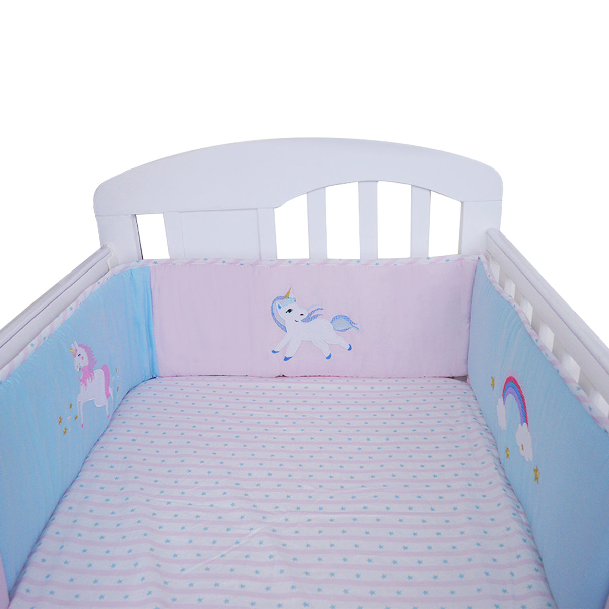 Babydreams 100% Cotton Bumper Set with Embroidery - 25x200cm x 2 Half Bumper