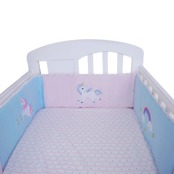 Babydreams 100% Cotton Bumper Set with Embroidery - 25x200cm x 2 Half Bumper