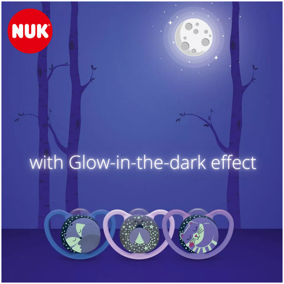 NUK Space Night Pacifier Glow in the Dark - 3 design (Suitable for 0-6M / 6-18M / 18-36M)
