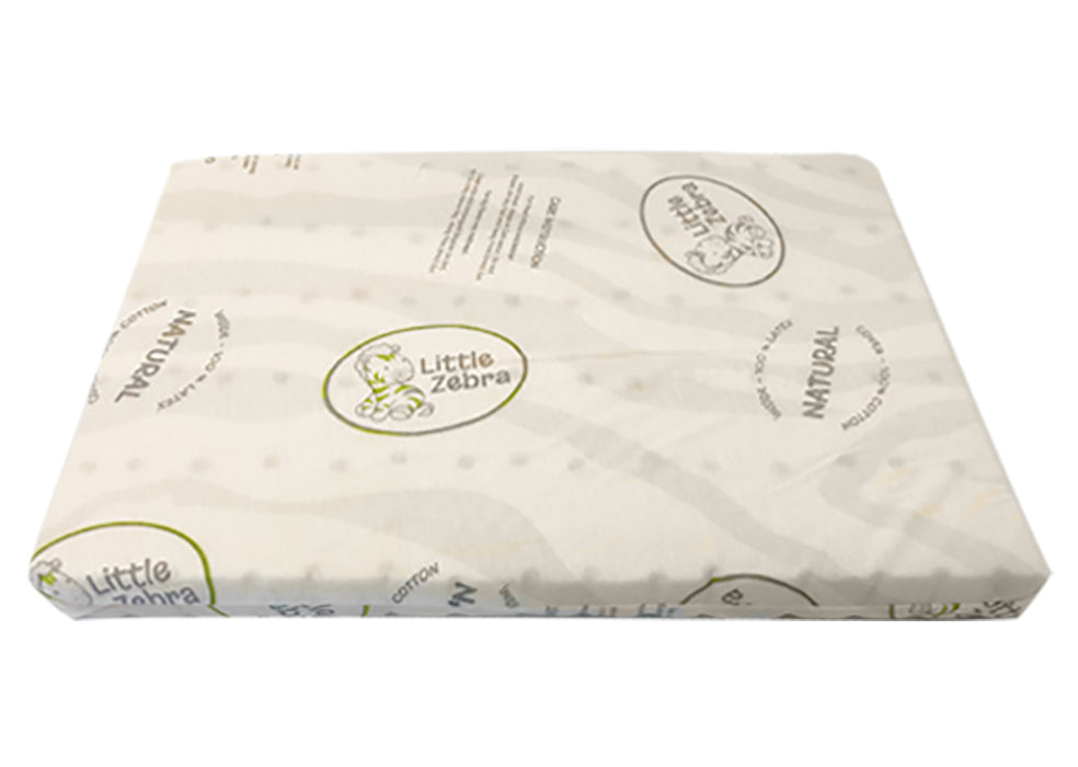 Little Zebra 100% Natural Latex Baby Flat Pillow With Case (0-18Mths)