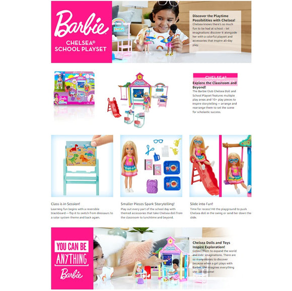 Barbie Chelsea School Playset Assorted
