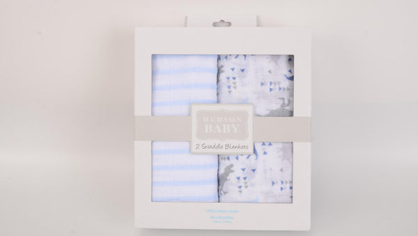 Hudson Baby 2pcs Muslin Swaddle Blanket